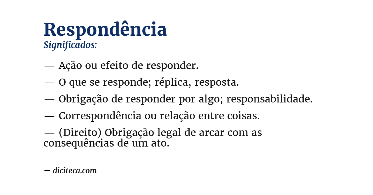 Significado de respondência