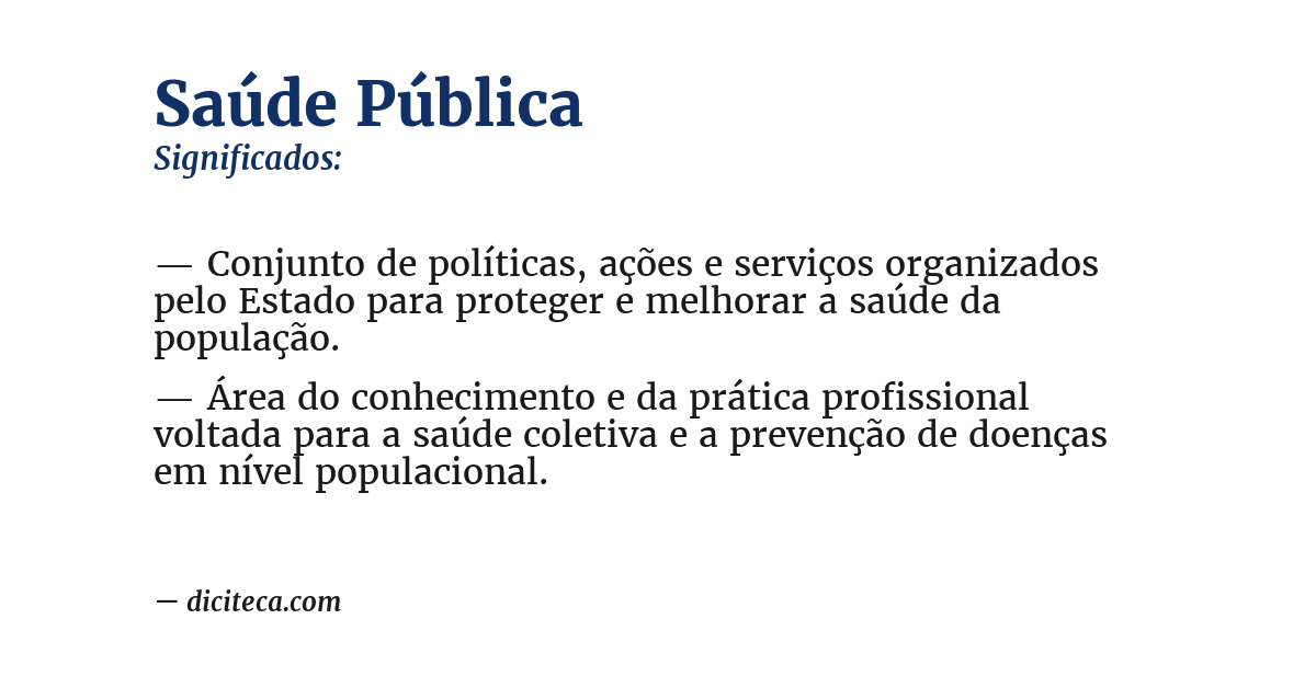 Significado de saúde pública