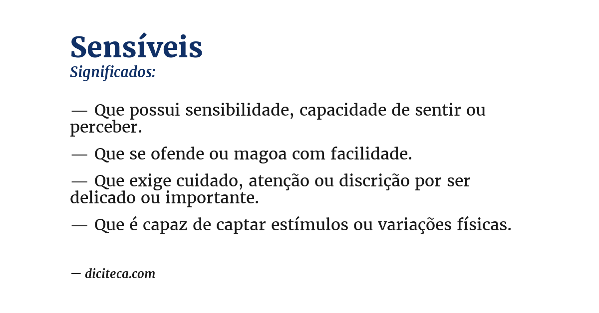 Significado de sensíveis