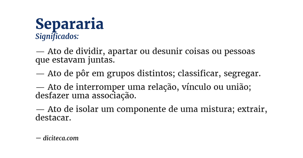 Significado de separaria