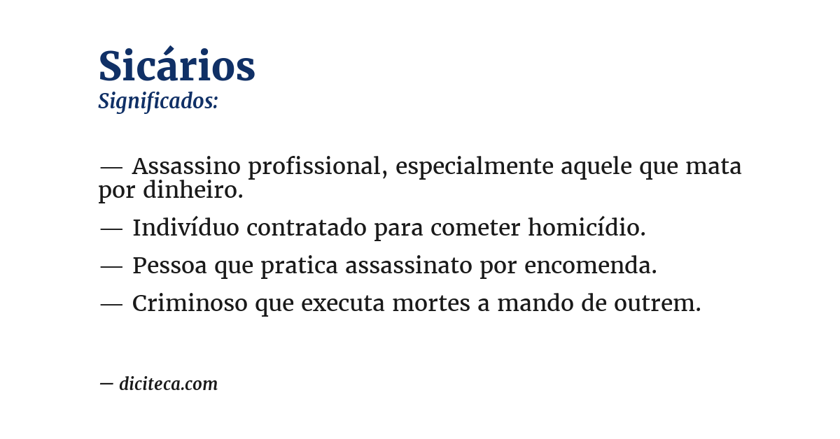 Significado de sicários