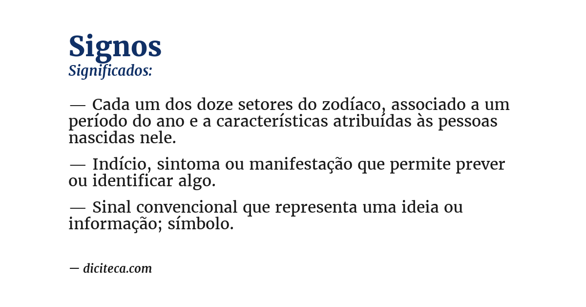 Significado de signos