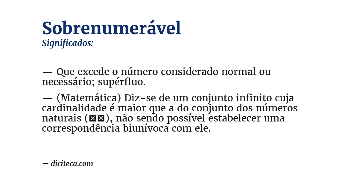 Significado de sobrenumerável