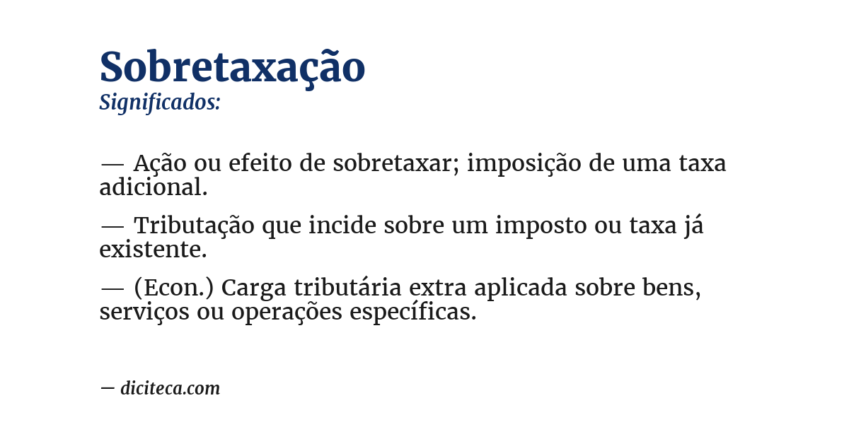 Significado de sobretaxação