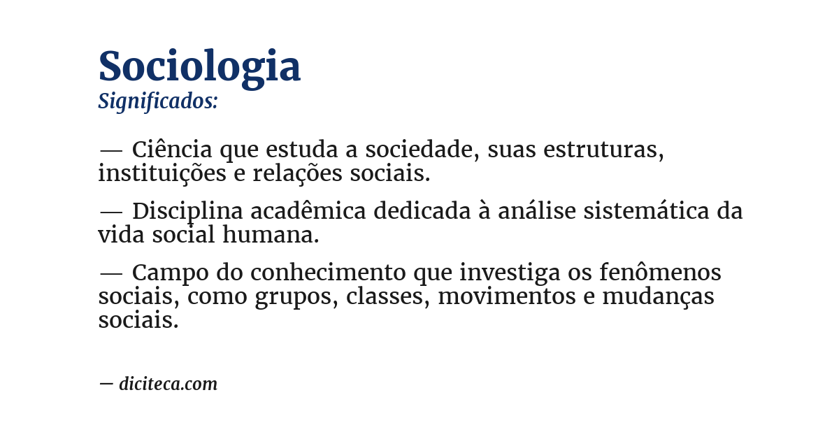 Significado de sociologia
