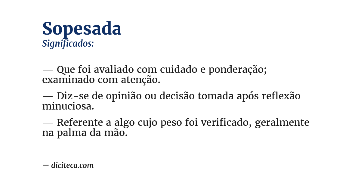 Significado de sopesada