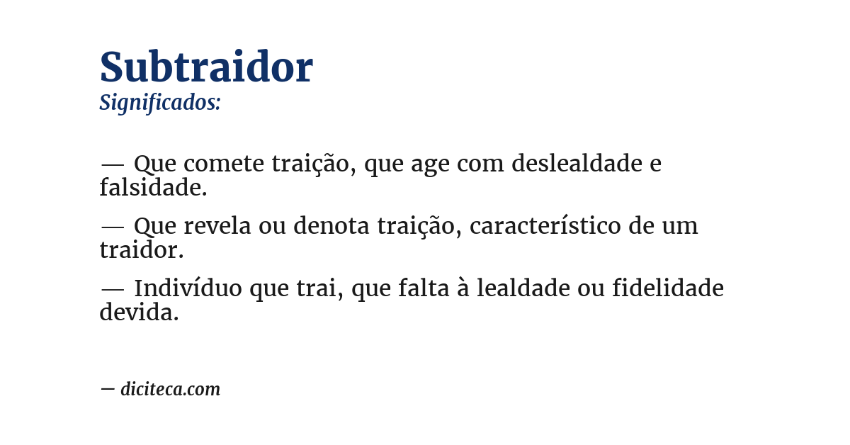 Significado de subtraidor