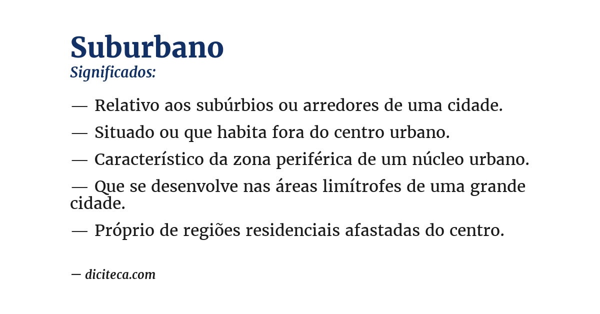 Significado de suburbano