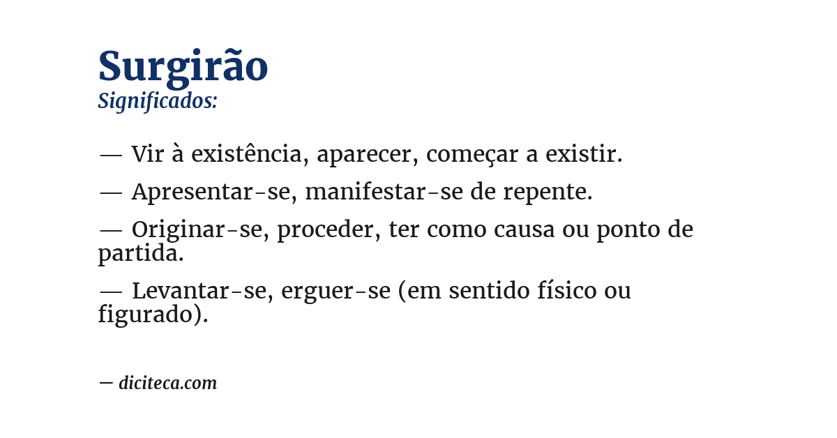 Significado de surgirão