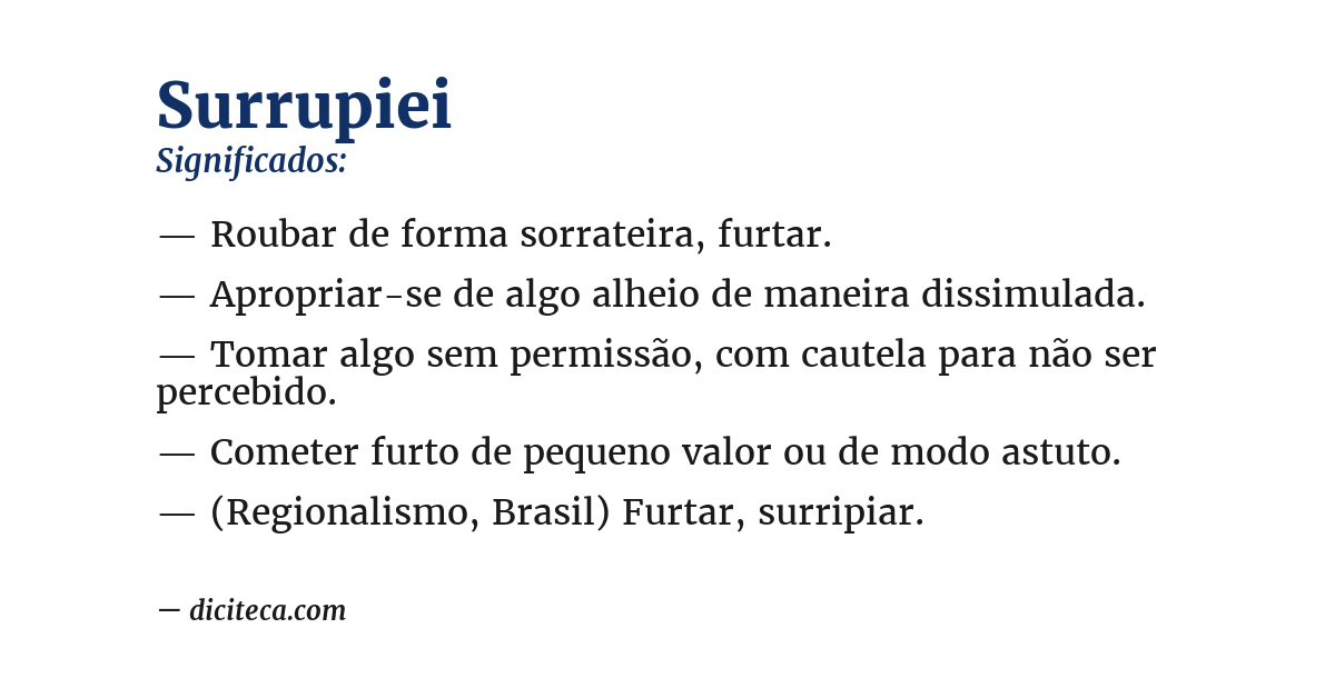 Significado de surrupiei