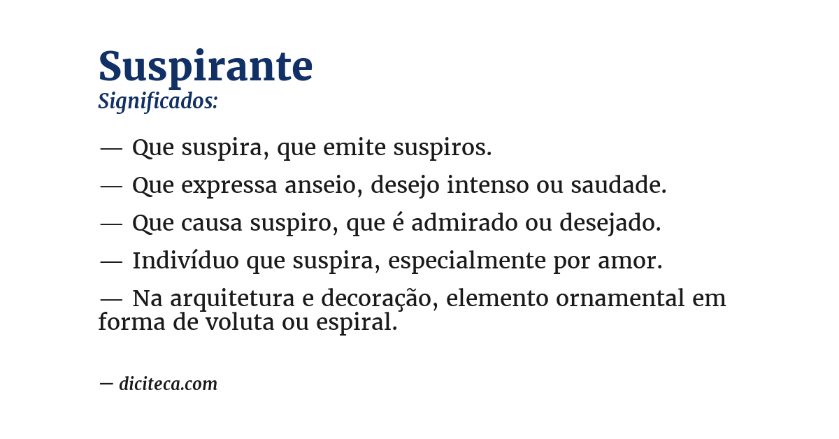 Significado de suspirante