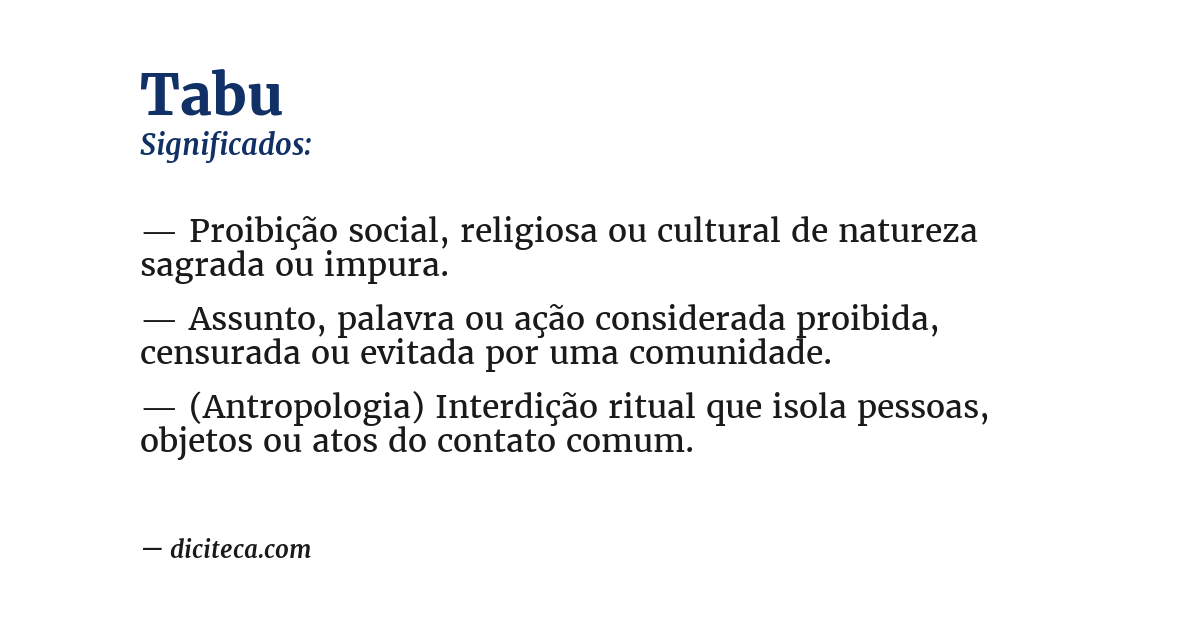 Significado de tabu