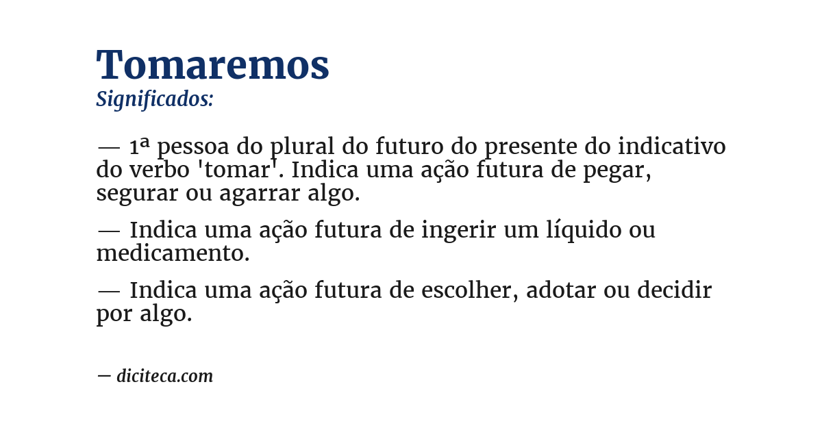 Significado de tomaremos