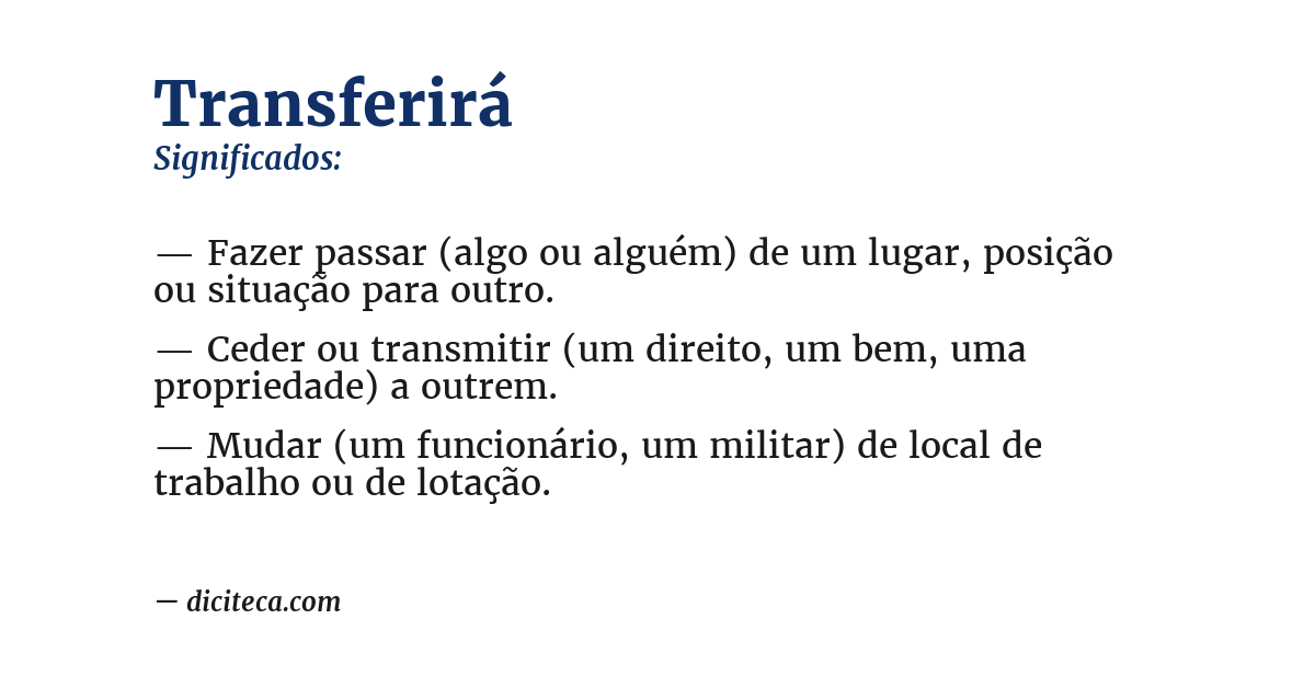 Significado de transferirá