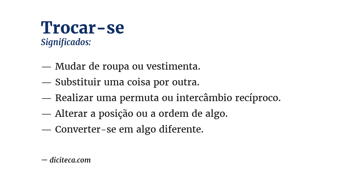 Significado de trocar-se