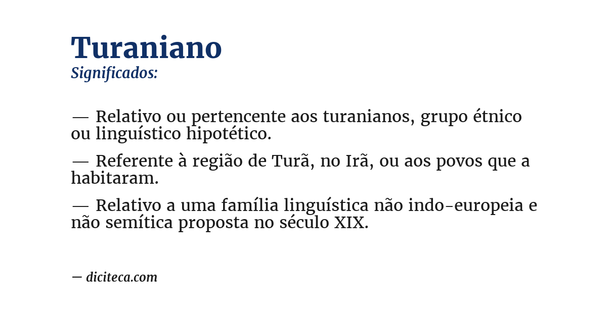 Significado de turaniano