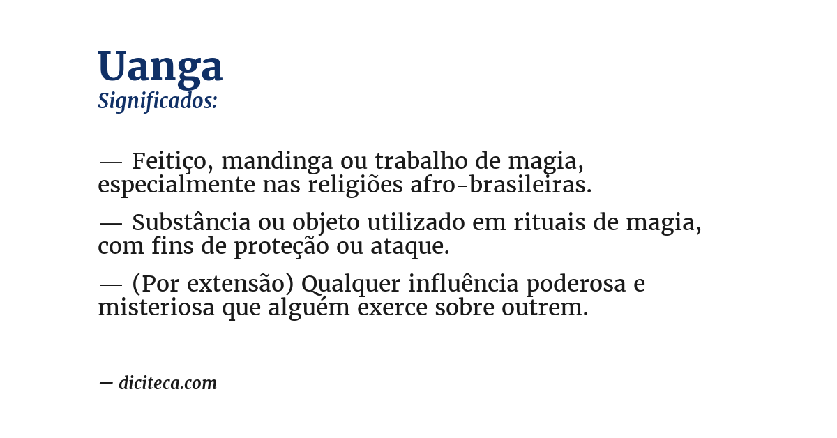 Significado de uanga
