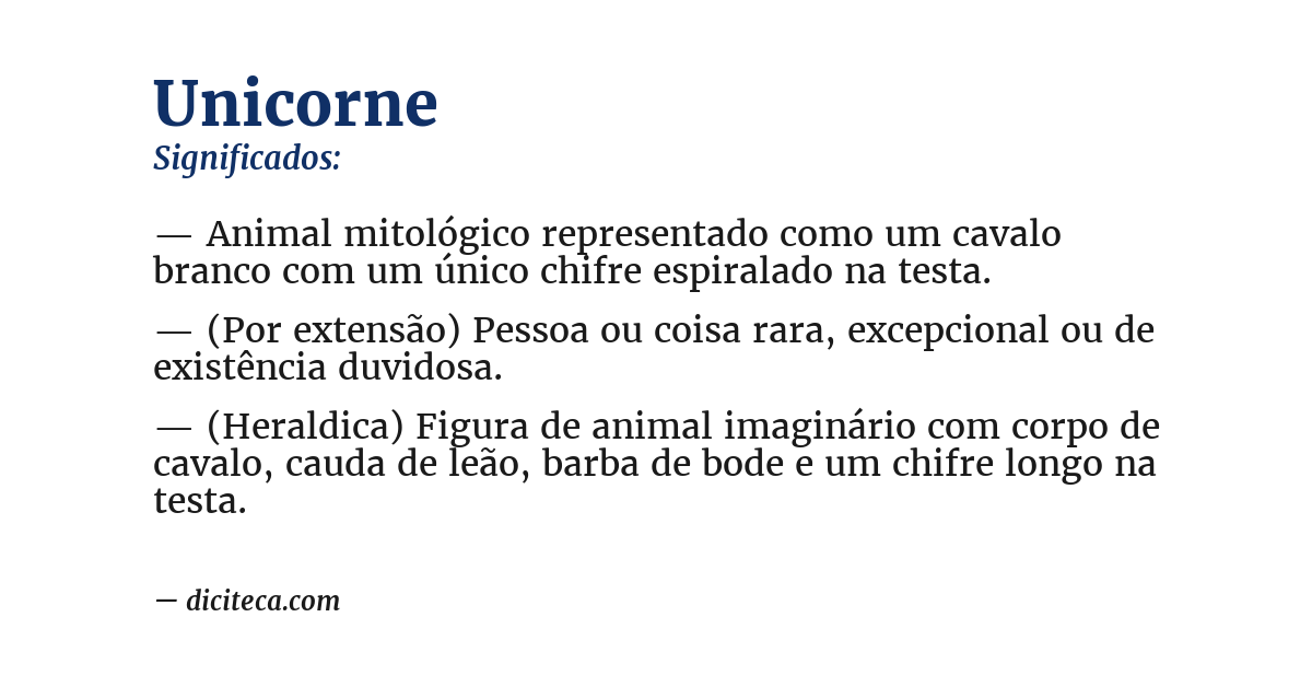 Significado de unicorne