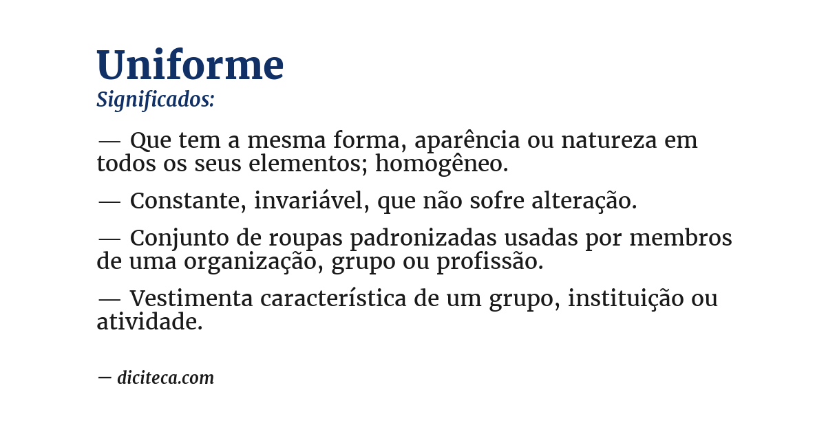 Significado de uniforme