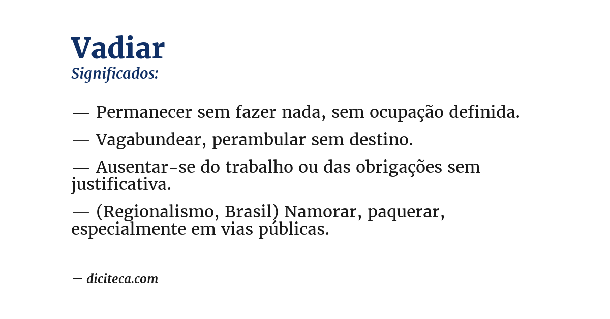 Significado de vadiar