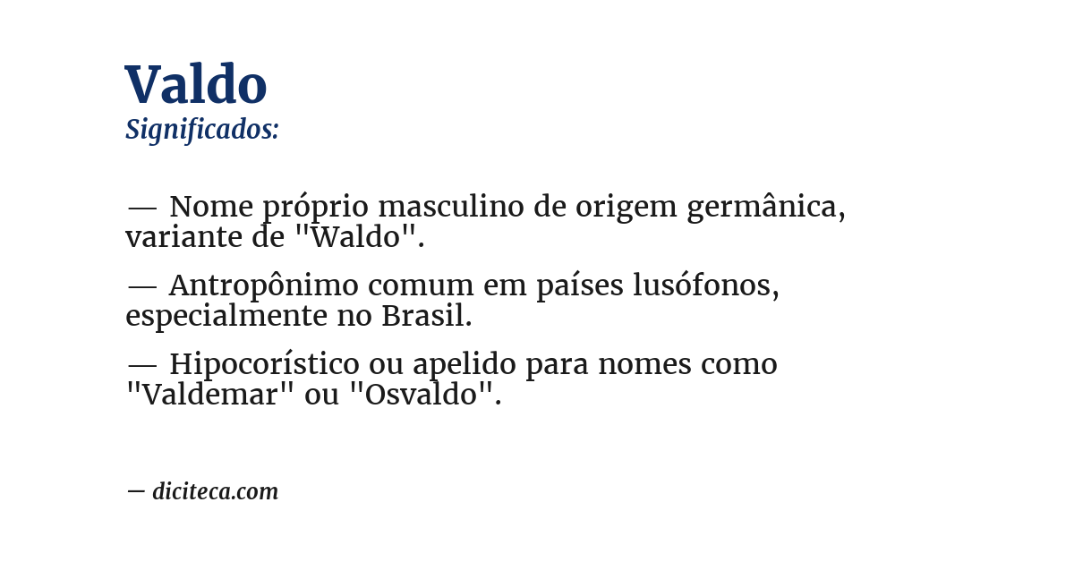 Significado de valdo