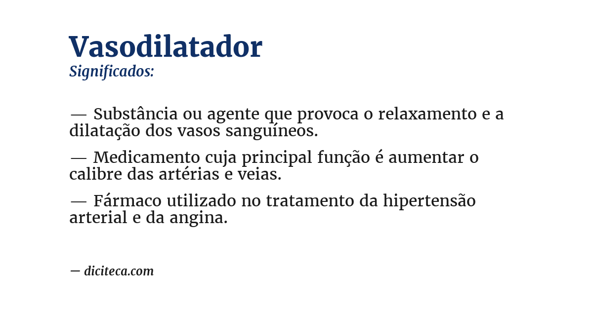 Significado de vasodilatador