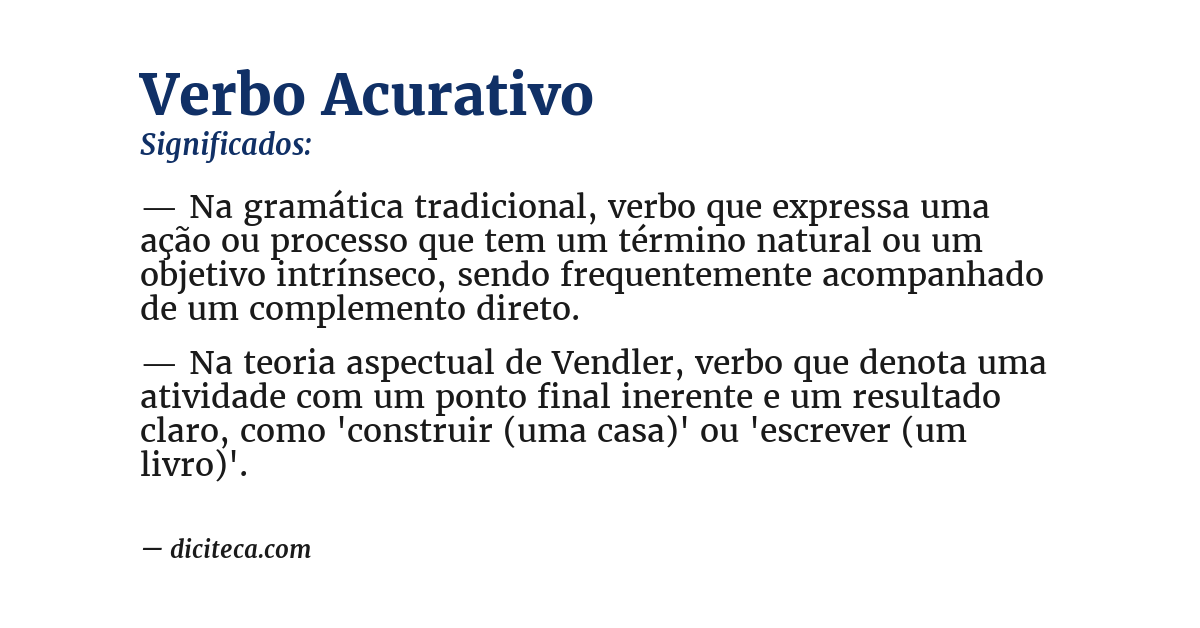 Significado de verbo acurativo