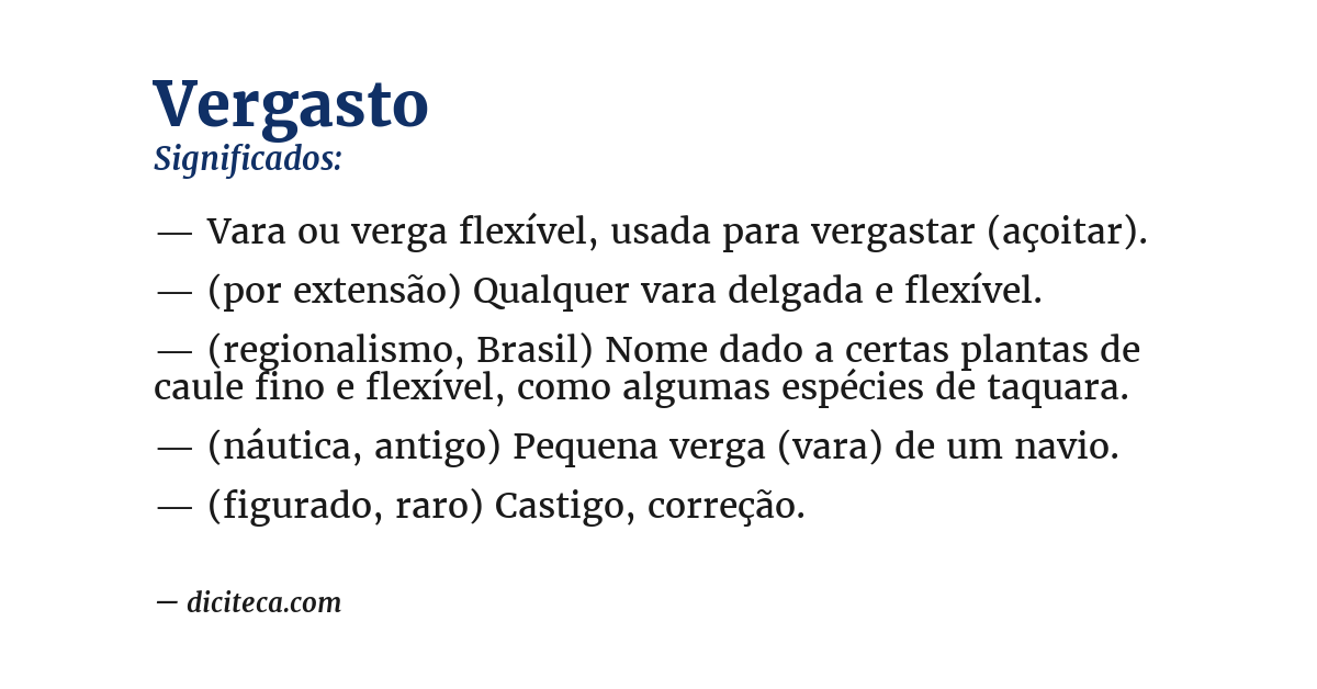 Significado de vergasto