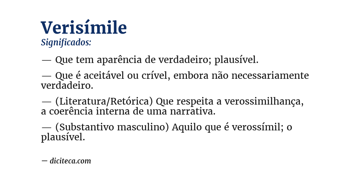 Significado de verisímile
