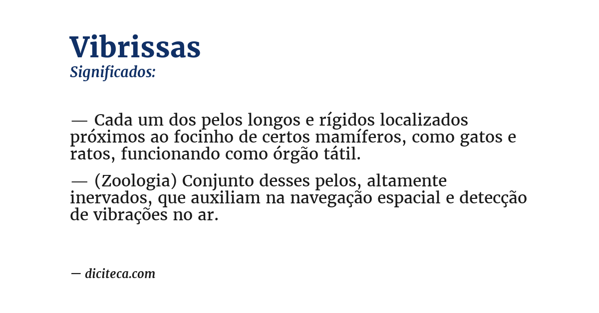 Significado de vibrissas