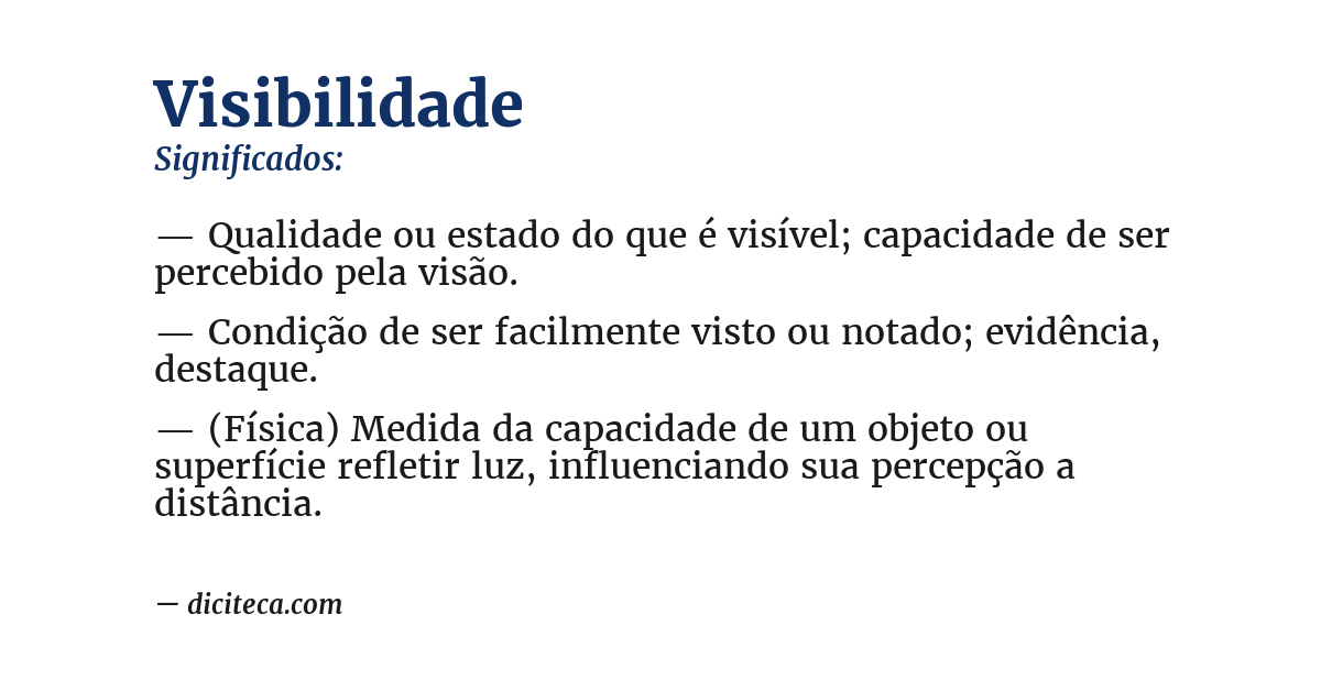 Significado de visibilidade