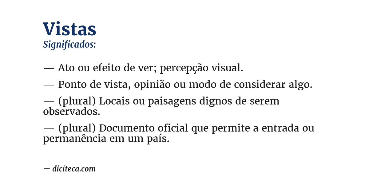 Significado de vistas