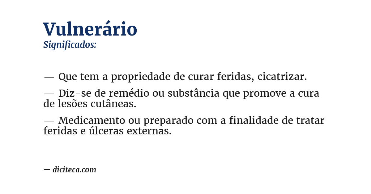 Significado de vulnerário
