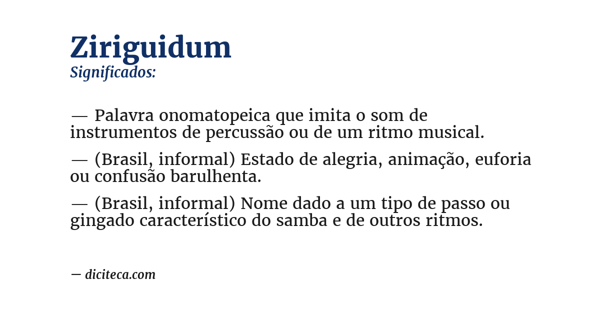 Significado de ziriguidum