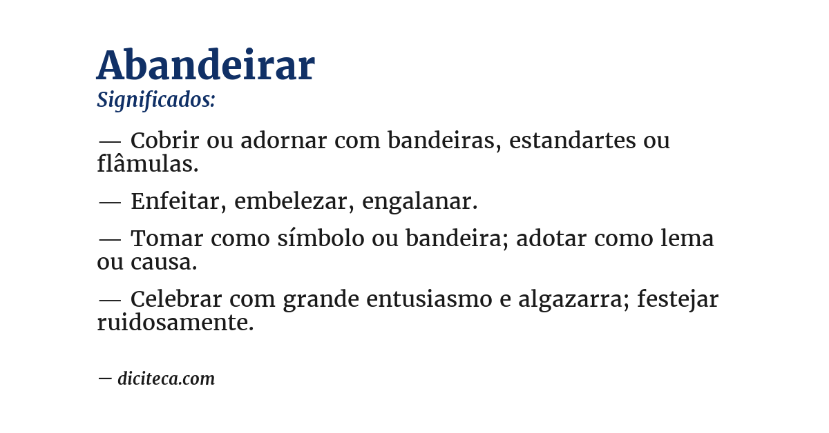 Significado de abandeirar