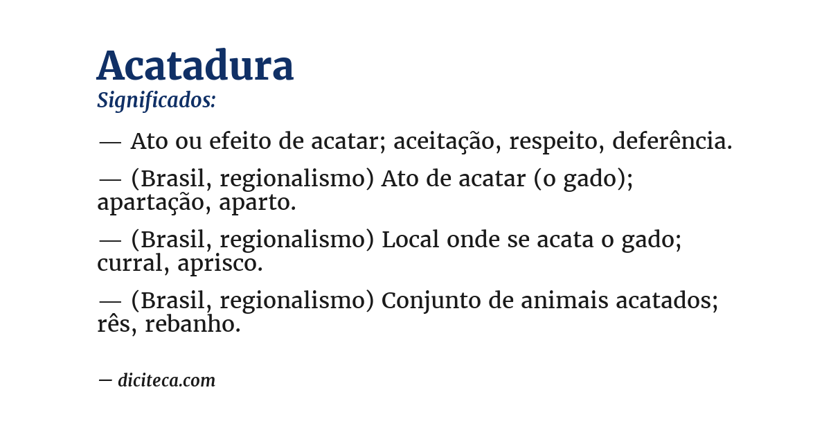 Significado de acatadura