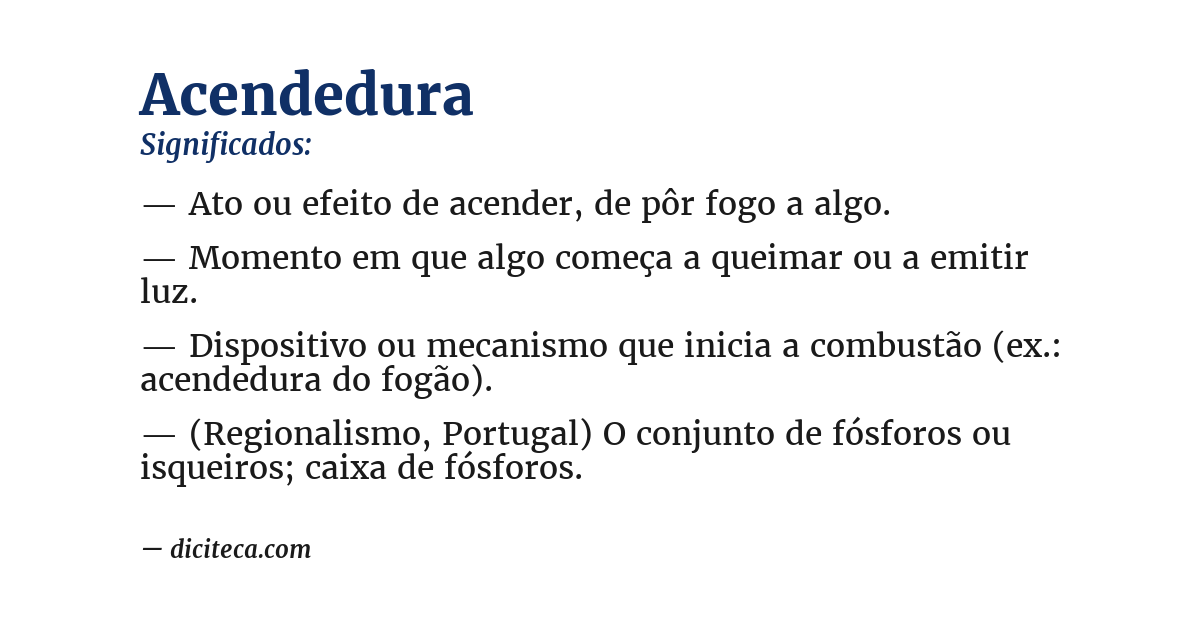 Significado de acendedura