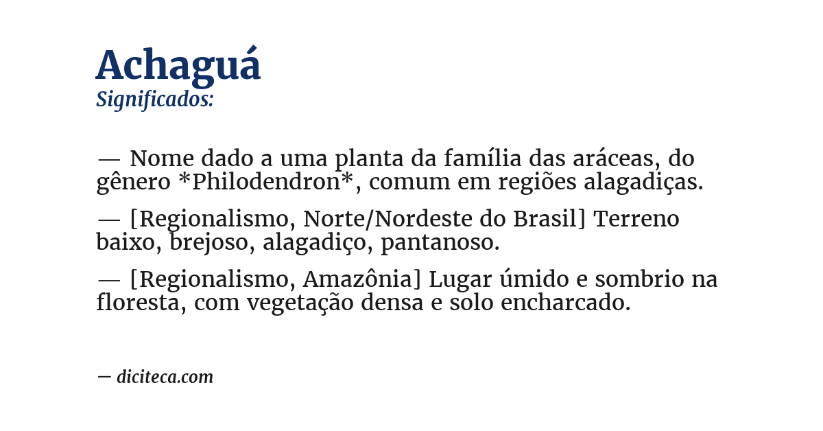 Significado de achaguá