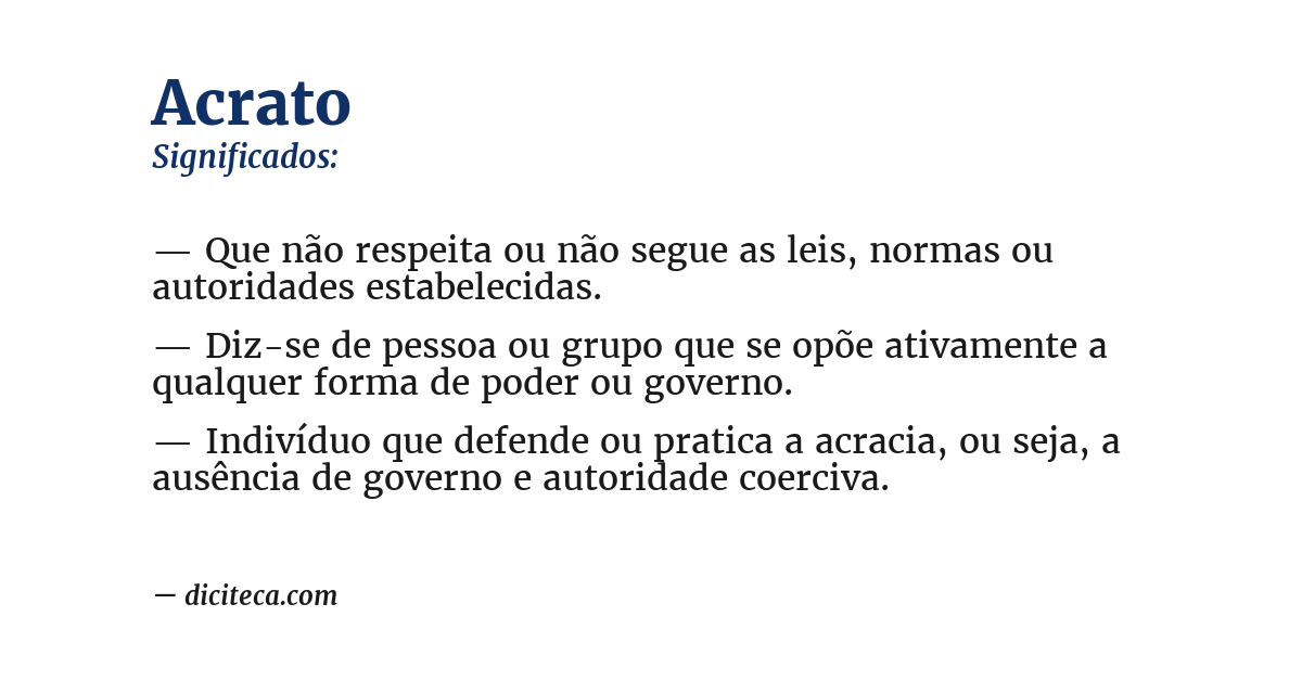Significado de acrato