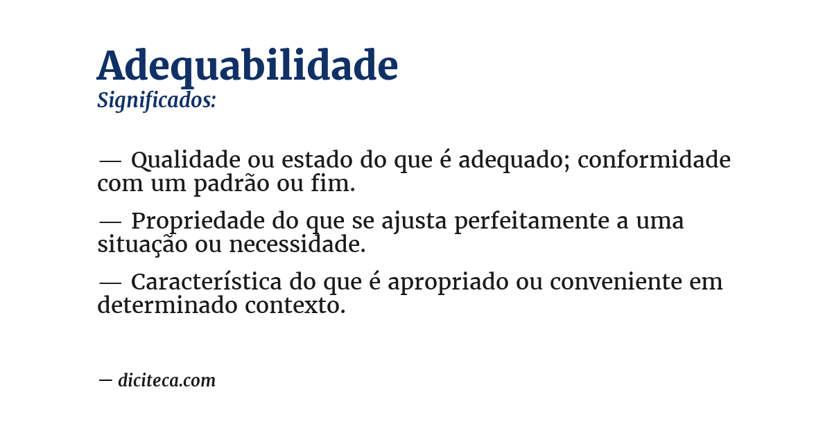 Significado de adequabilidade