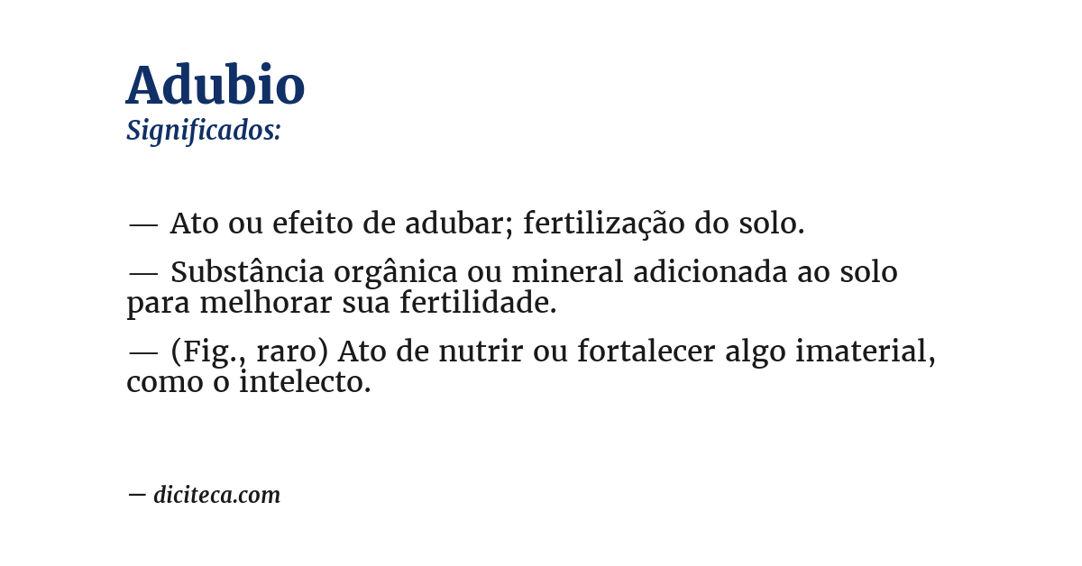 Significado de adubio