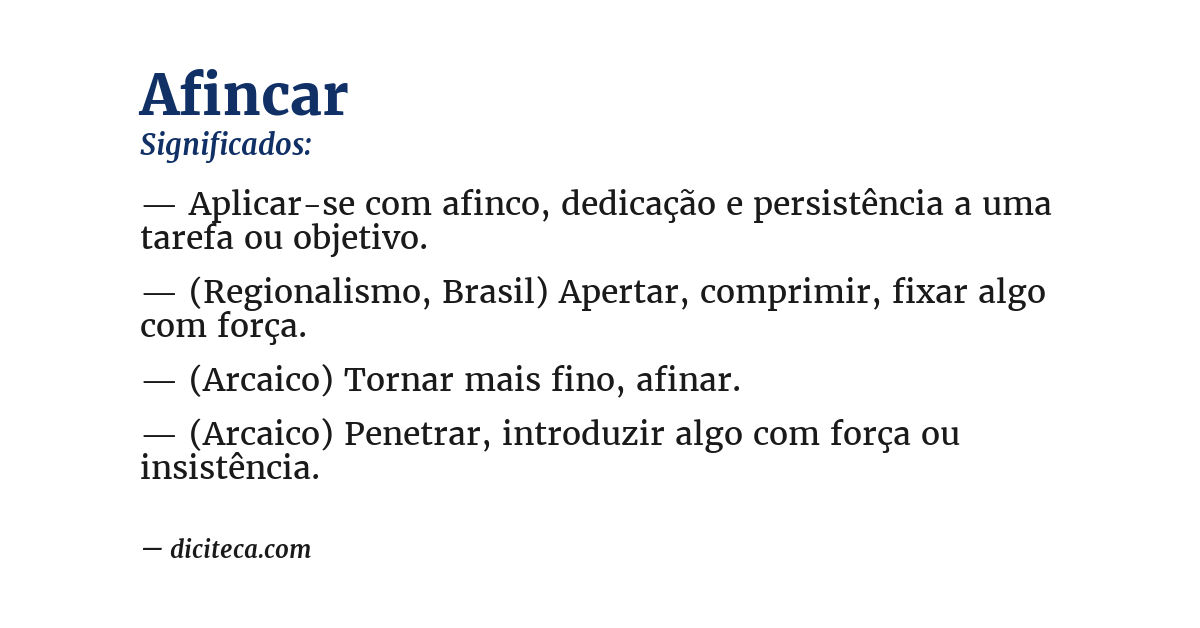 Significado de afincar