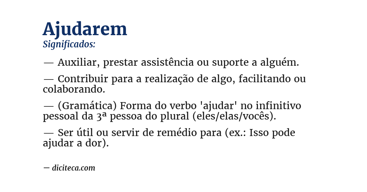 Significado de ajudarem