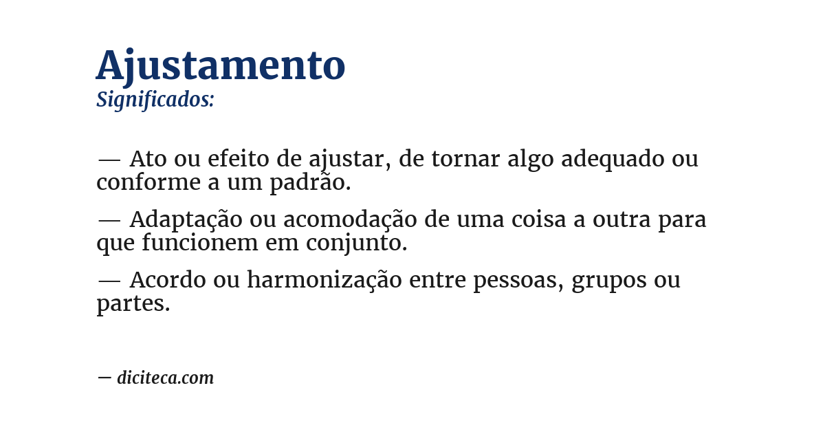 Significado de ajustamento