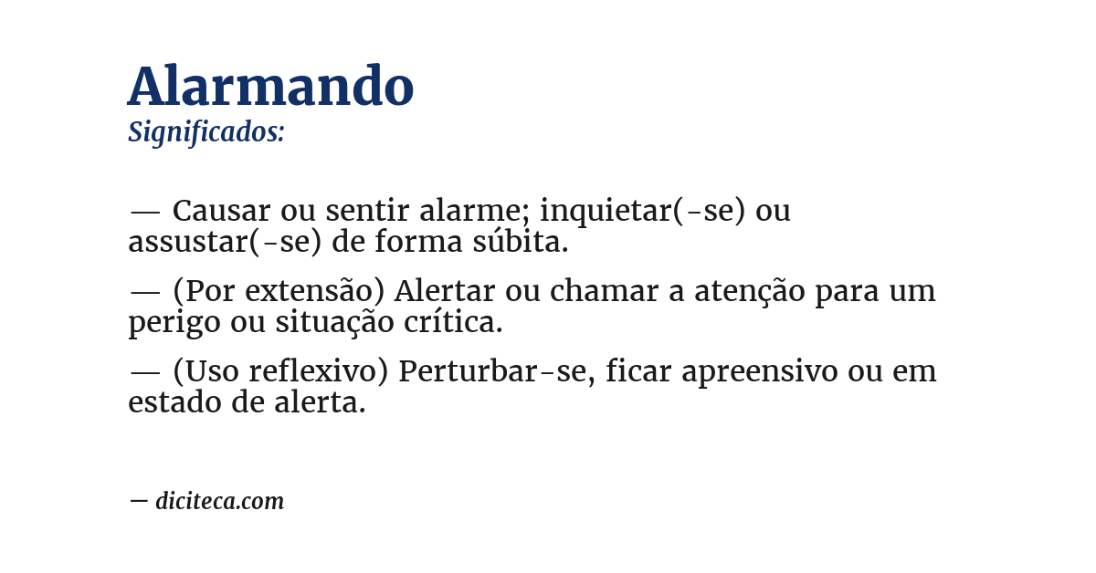 Significado de alarmando