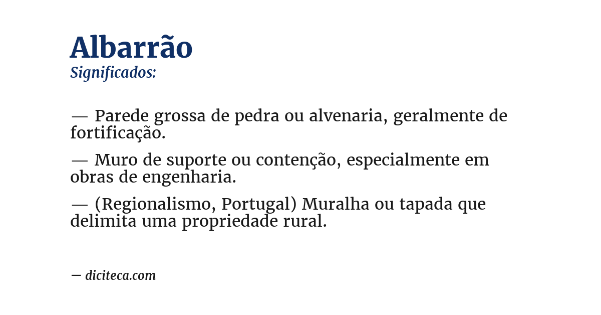 Significado de albarrão