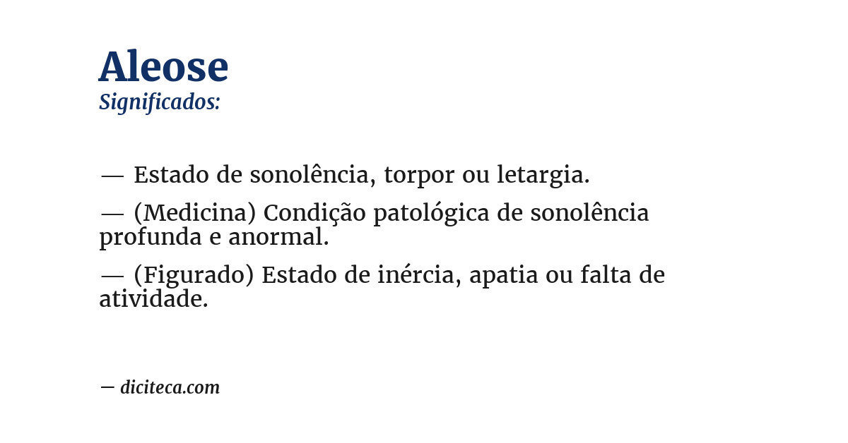 Significado de aleose