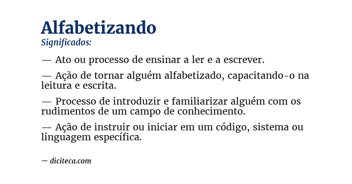 Significado de alfabetizando