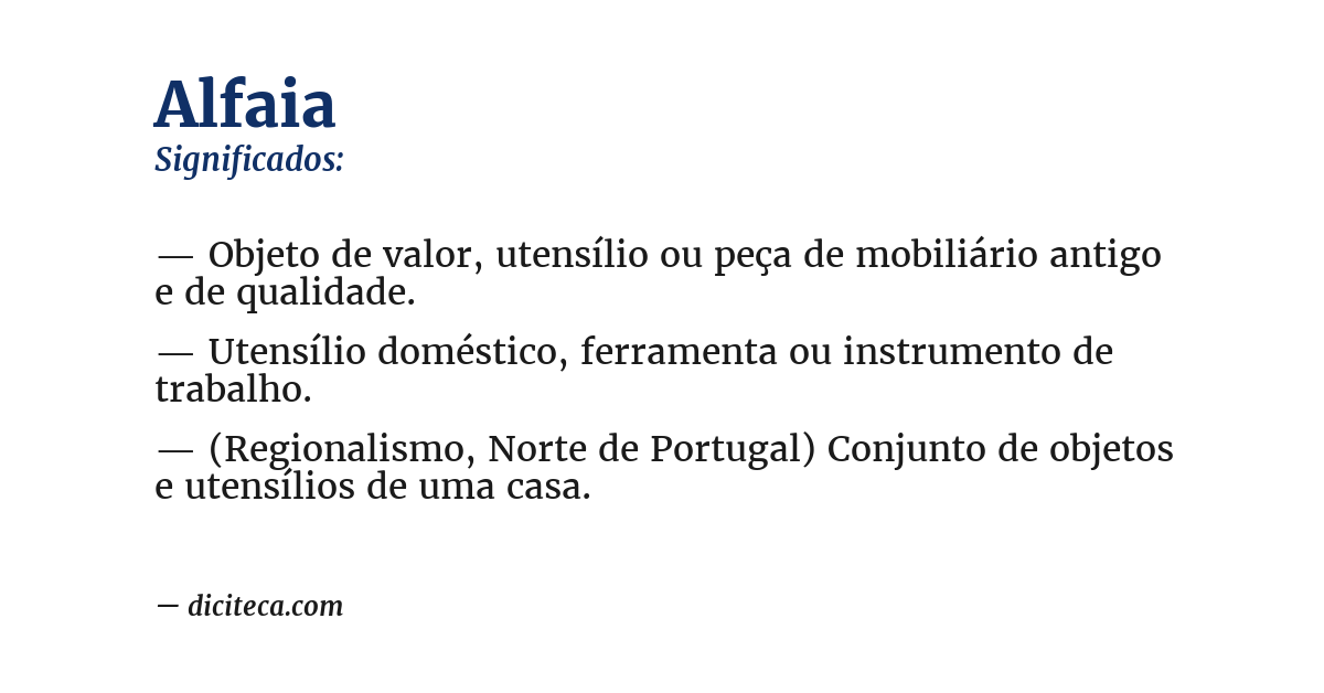 Significado de alfaia