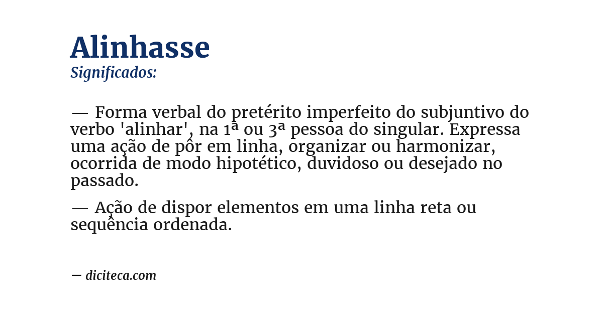 Significado de alinhasse
